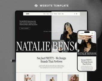 Webbplatsmall Squarespace 7.1 / Designer för personlig portfoliosajt för tjänster / coachningsmall / Webbplats för kvinnlig coach Företagswebbplats