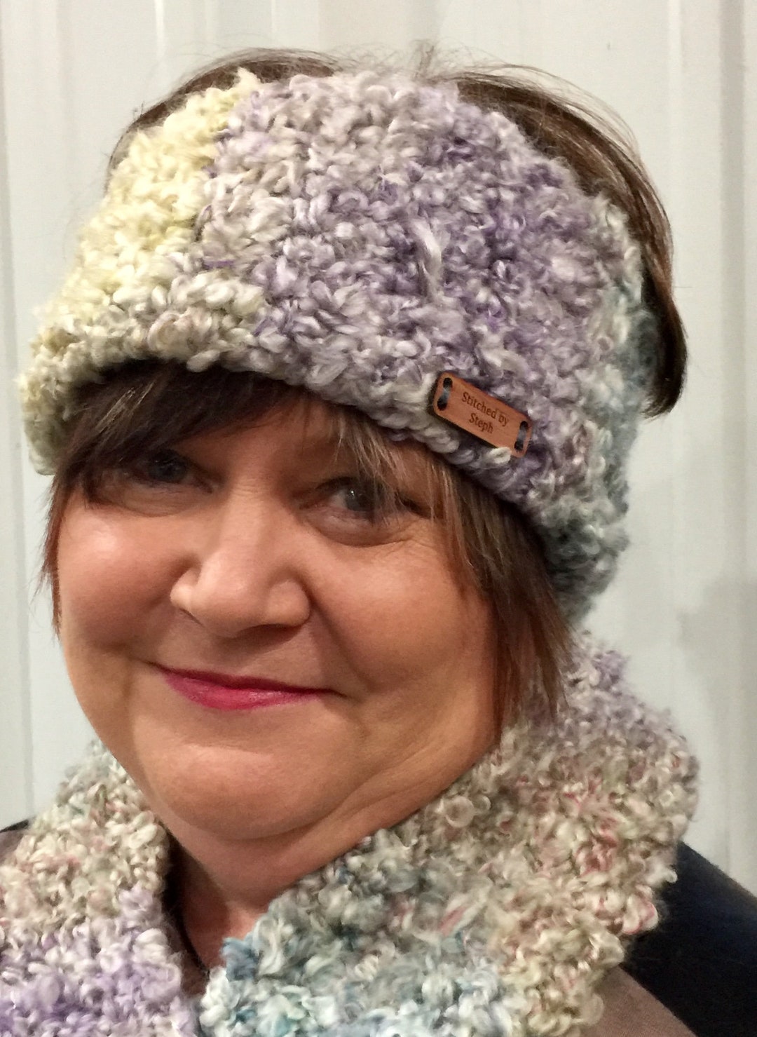 Soft Pastels Nubby Hand Crocheted Ear Warmer & Scarf Set - Etsy