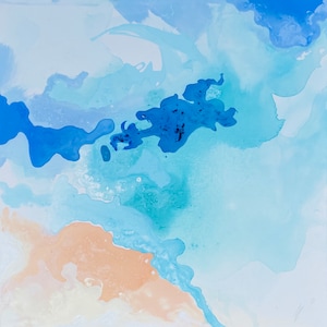 Water Story - Acrylic Painting - Abstract Water Art - Contemporary Seascape - Oceanic Abstract Decor - Fluid Water Colors