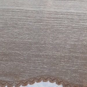rideau de cantonnière épais beige marron vintage, rideau de café vintage, rideaux de cantonnière vintage, cantonnière de cuisine, rideau de cuisine, rideaux (E4)