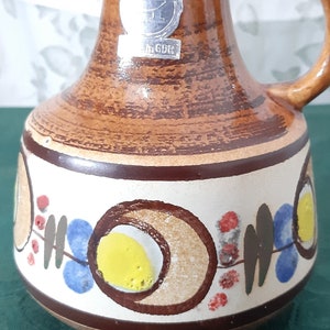 Vintage  East Germany - GDR - Vintage Vase  60s - 70s / Ceramic vase, vintage vase , boho hand painted vase.