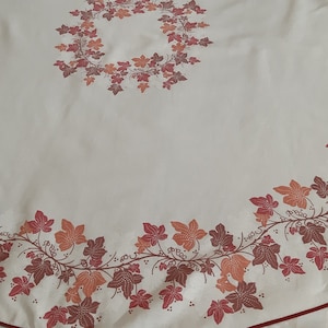 Vintage floral round tablecloth , Vintage autumn leaves tablecloth , round tablecloth, oval tablecloth , vintage tablecloth (11)