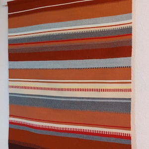 Vintage Hand woven wool wall hanging, wool tapestry, Scandinavian design, interior design decor, wool wall art (-)