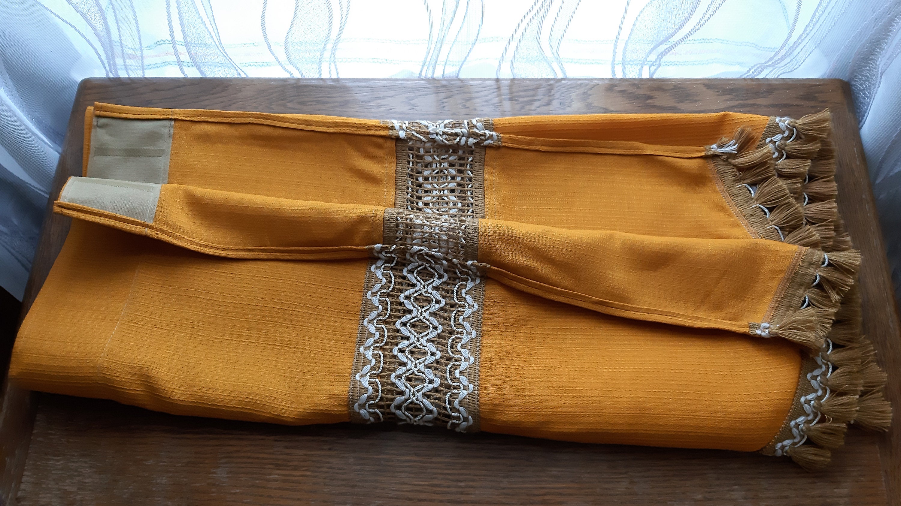 Vintage Mustard Color Valance Curtain Vintage Valance Room Etsy