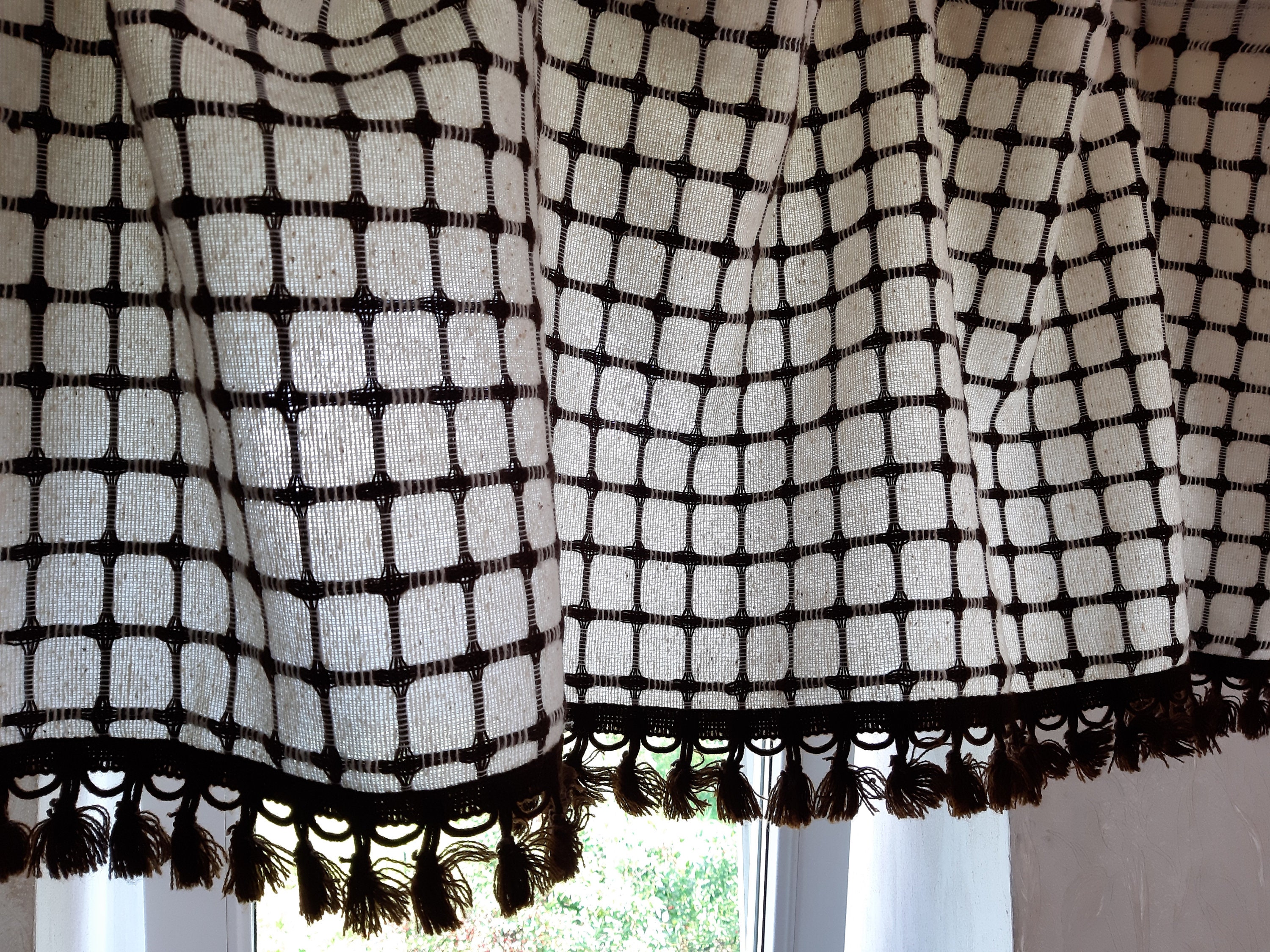 Vintage woven valance curtain, kitchen valance, cafe curtain (11)