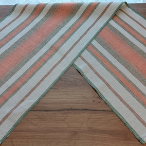 Vintage tafelloper, geweven dunne linnen korte tafelloper, tafelblad, tafelkleed, vintage Scandinavisch tafellinnen (E9)
