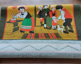 ヴィンテージスウェーデンの伝統的なウェルカム壁掛け、タペストリー