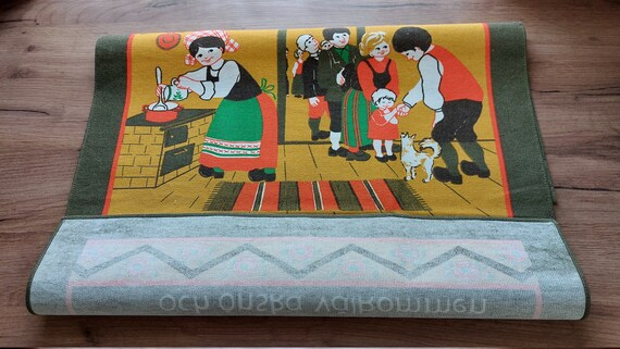 ヴィンテージスウェーデンの伝統的なウェルカム壁掛け、タペストリー