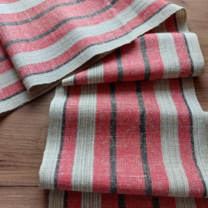 Lange tafelloper, geweven linnen gestreepte tafelloper, linnen tafelkleed, tafeldressing, tafelkleed, Scandinavische vintage Huistextiel(E12)