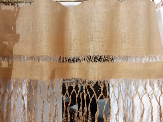 Thick Burlap Valance Curtain Rustic Linen Valance Retro | Etsy