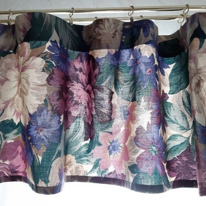 Vintage Floral Wide Cotton Print valance curtain, Vintage floral cotton fabric valance, long valance, valance curtains, valance (13)