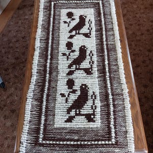 Handwoven vintage wool wall hanging, wool tapestry , vintage tapestry , wool wall art (E7)