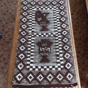 Vintage handwoven wool wall hanging, wool tapestry, vintage tapestry, wool wall art , design decor (-)