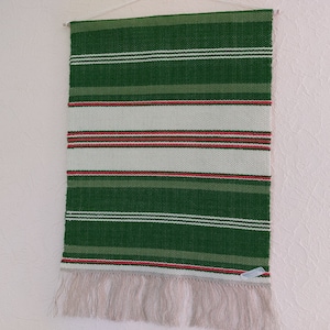 Unused Vintage Handwoven wool wall hanging , Green tapestry , Vintage wool tapestry, Vintage wall decor , Scandinavian design (-)
