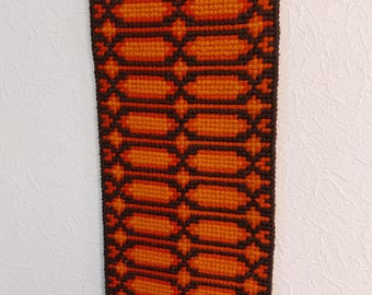 Vintage Scandinavian Wool Tapestry, Handmade Wall Hanging, Geometric Decor (-)