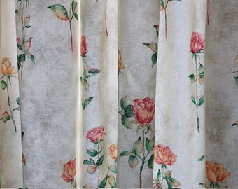 イギリスVintage　薔薇モチーフ　カットワーク　カーテン　180×180 イギリスVintage 薔薇モチーフ カットワーク カーテン 180×180