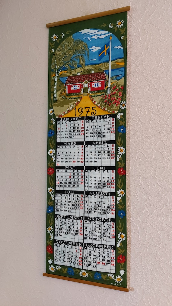 コレクター向け 1975 年カレンダー、Inger Aber がデザインした