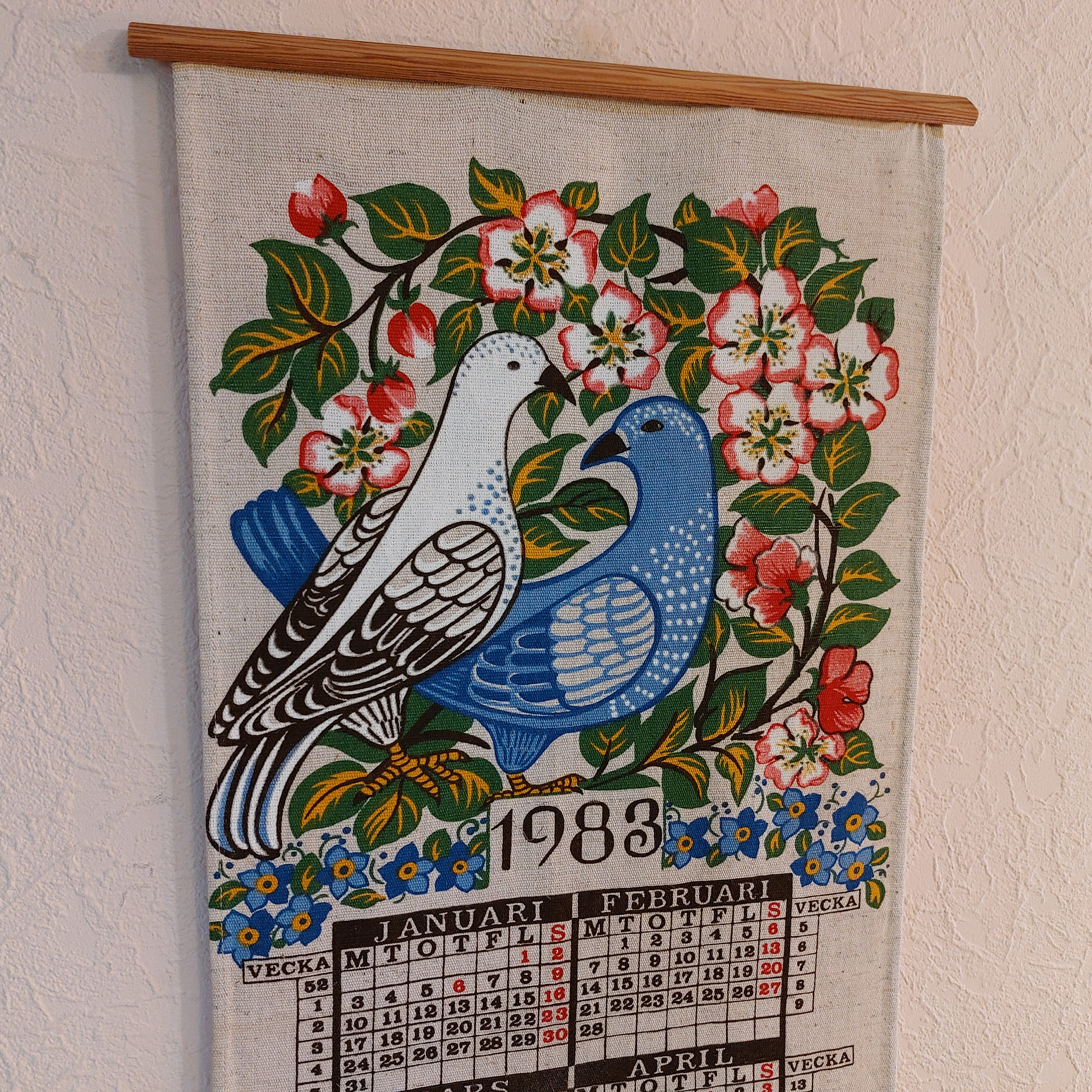 95S 激レア ヴィンテージ ケリーフレアーズ デザインアートカレンダー 新品 Collectible 1983 Year Calendar, Vintage Sweden Almedahls Calendar