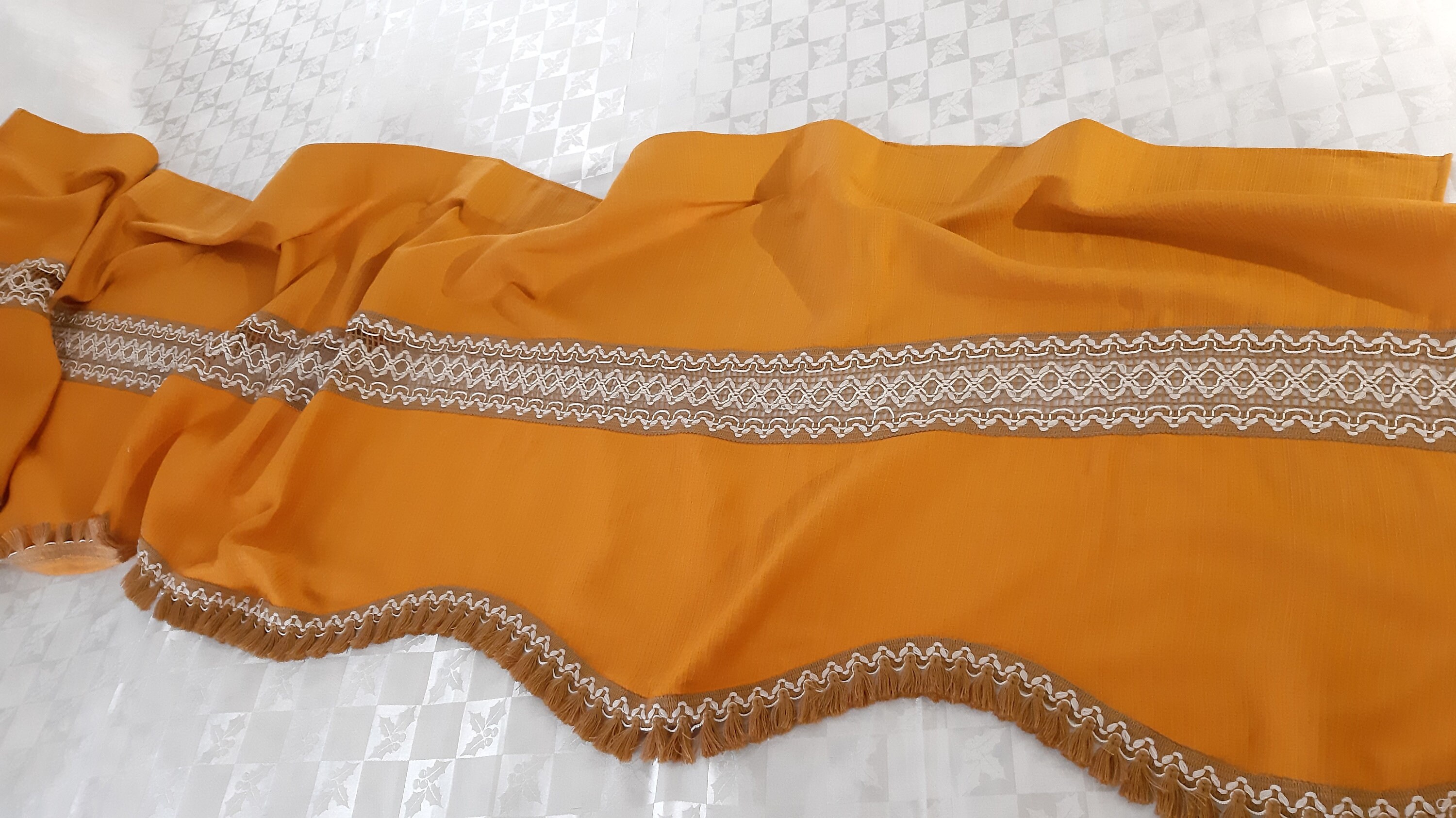 Vintage Mustard Color Valance Curtain Vintage Valance Room Etsy