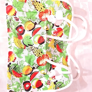 Summer beach bag/ Retro Beach Bag /old school bag Vintage Beach bag Recycled retro 70-80 Fruits Beech bag