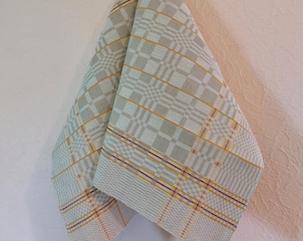 70s Woven Linen Kitchen Towel, Scandinavian Vintage Textile (E13)