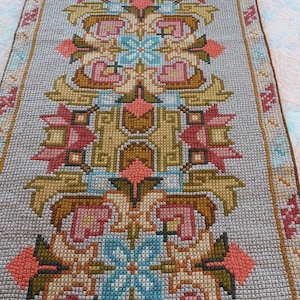 Scandinavian vintage Handmade multicolored wool wall hanging , Scandinavian design decor, Vintage tapestry , Mid century embroidery wall (-)