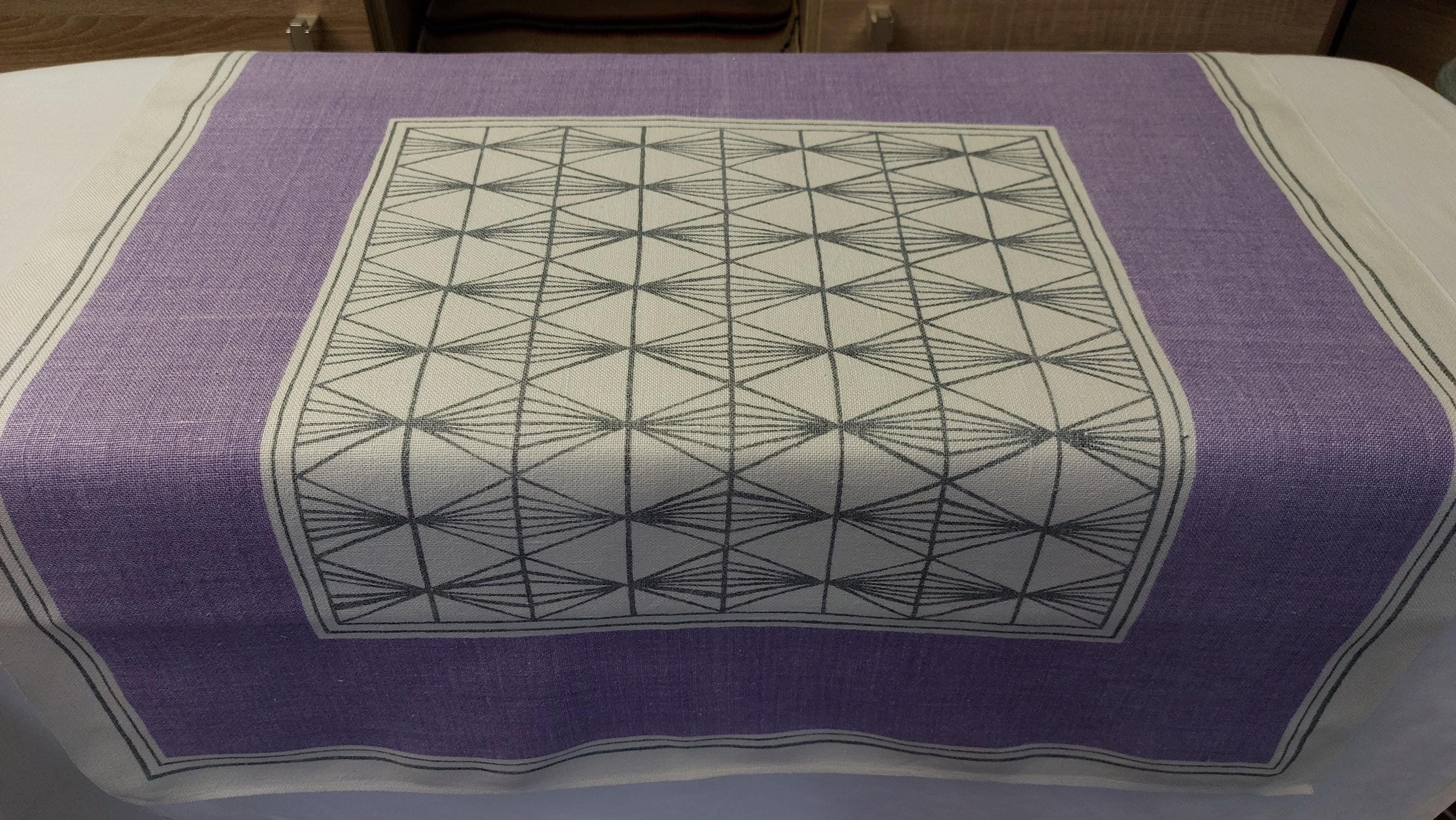 Scandinavian Vintage Linen Tablecloth, Square Decorative