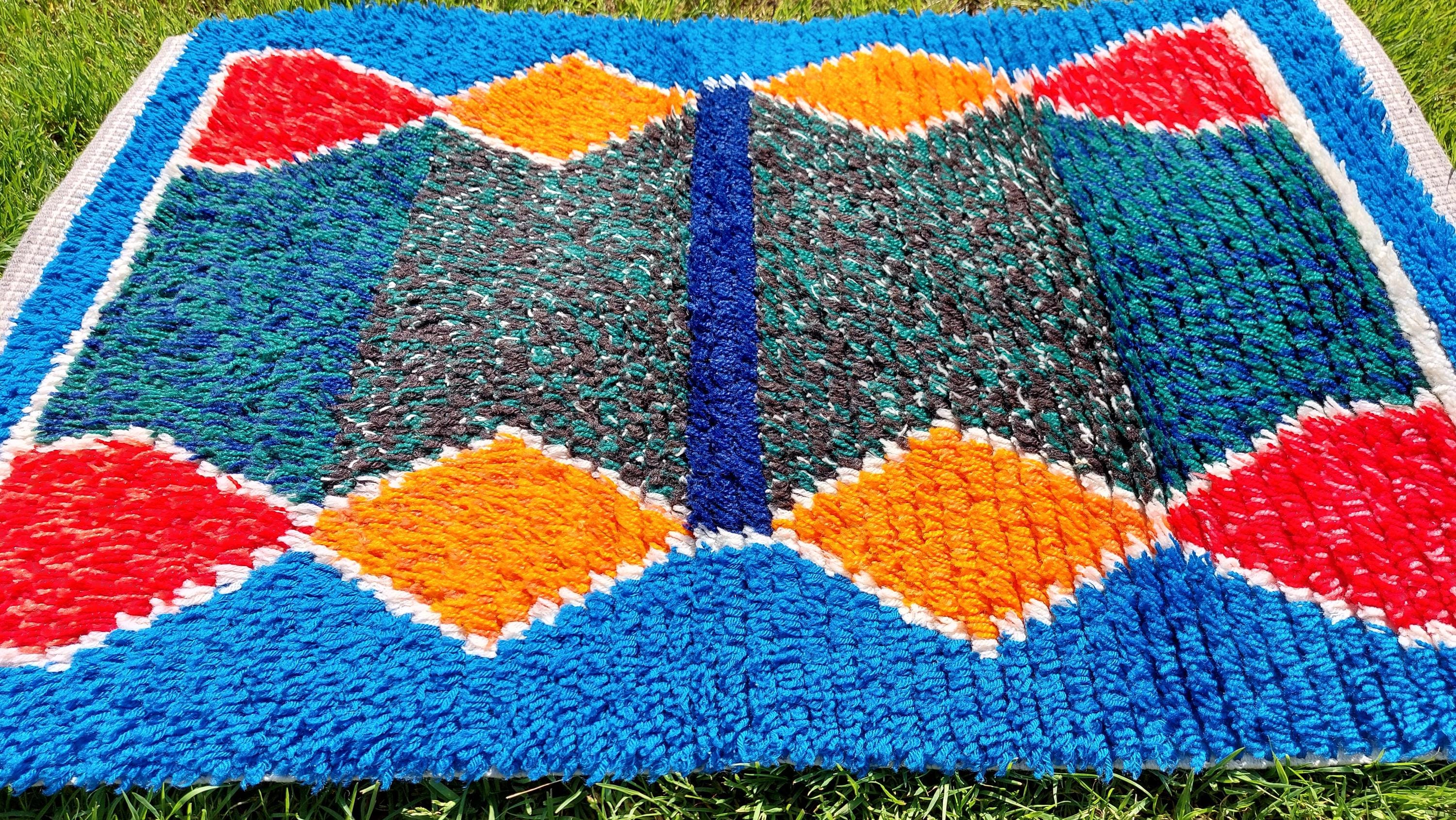 手織り】ハンドメイド ヴィンテージ ラグ 1970-80's / ポーランド