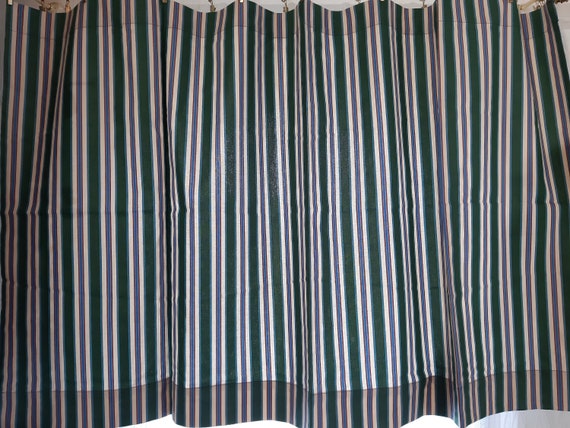 Cotton Short Wide Curtains Green White Blue Red Striped Cotton Short Wide Curtains Green White, Wide Short Curtains