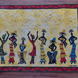 Vintage South Africa by Poly Nation collectible printed thick cotton table mat, Cotton fabric wall hanging , vintage tapestry (EB)