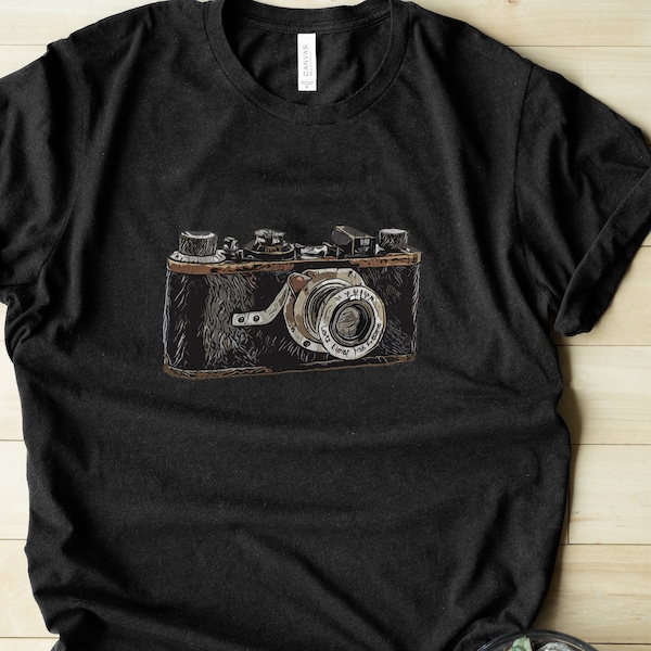 Leica 1 classic camera Short-Sleeve Unisex T-Shirt. Distressed for a vintage thrift store look.