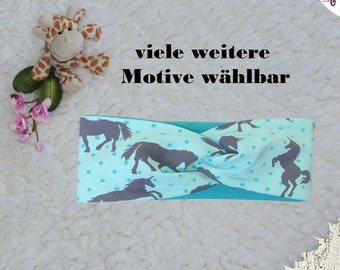 Knoten-Haarband, Knoten-Stirnband, auch mit Fleece od. verschiedenen Motiven & Größen wählbar