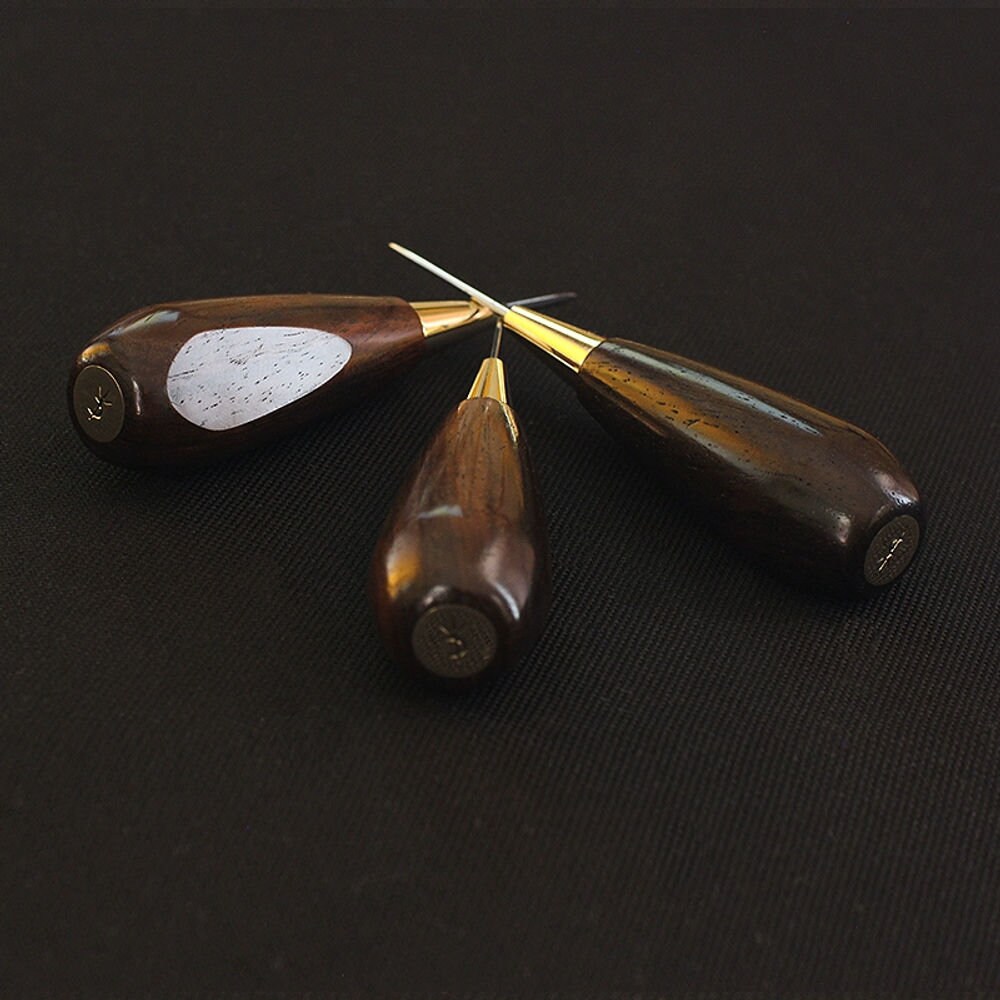 Leather Wood Handle Awl Punching Stitching French Awl Japanese Diamond ...
