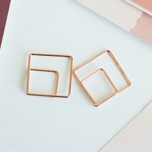 Quadratische Rosegold Büroklammern, Tropfen Hochzeit Einladungskarte Papeterie Scrapbook Planer Zubehör Journal Dekoration Geschenk Lesezeichen DIY