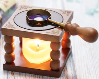 Beech Wood Melting Furnace Wax Sealing Stamp Spoon Stove GIft Retro Vintage DIY Craft Handmade Stationery Melter