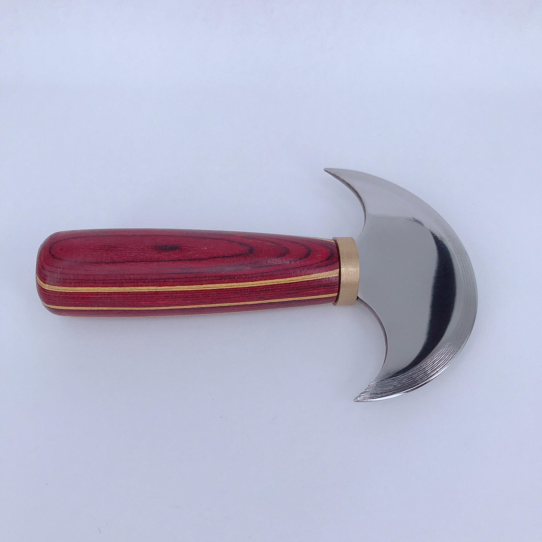 Leather Half Moon Knife Stabilized Wood Crescent Knife Leather Cutting Knife  - Canvas Bag Leather Bag