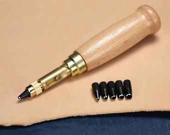Adjustable Round Hole Punch Screw Wallet Sharp U Strap Handbag Leather Belt Leathercraft Craft Bag Working Tool Edge Cutting