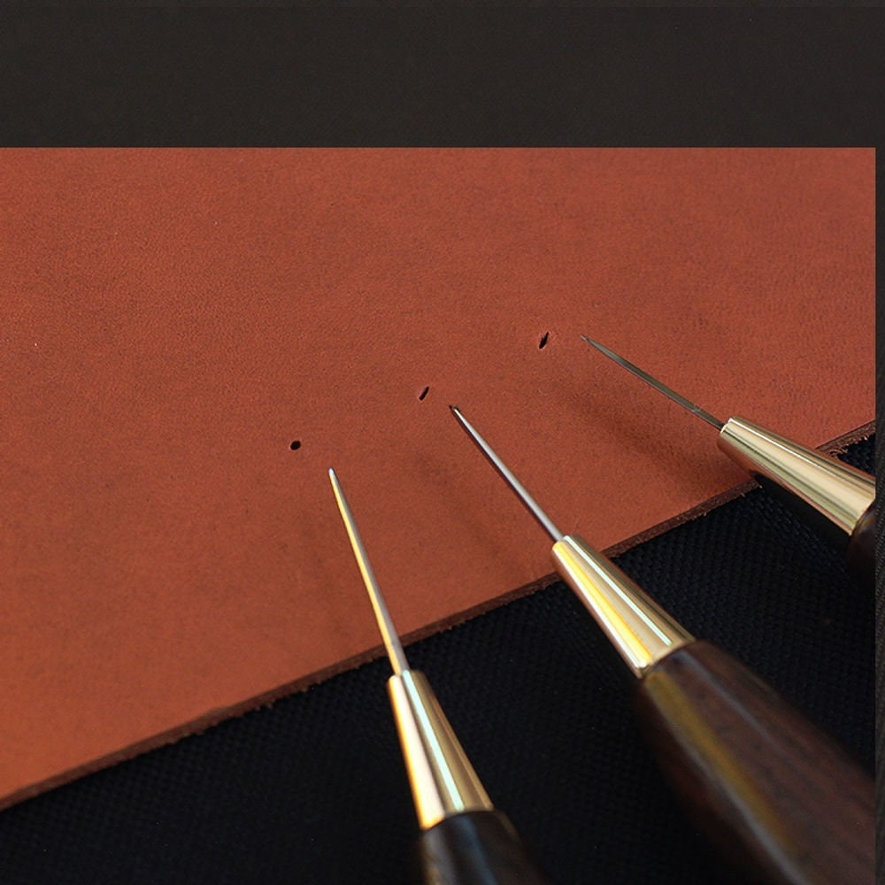 Leather Wood Handle Awl Punching Stitching French Awl Japanese Diamond ...