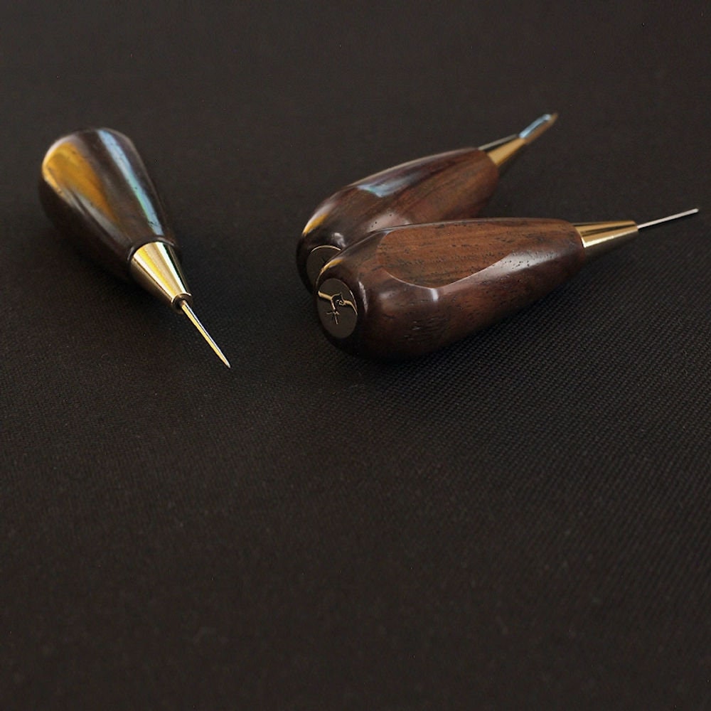 Leather Wood Handle Awl Punching Stitching French Awl Japanese Diamond ...