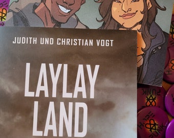 Laylayland - signed, with button and postcard