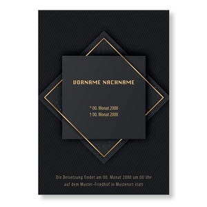 Carte de deuil invitation service commémoratif funéraire avis nécrologique carte d’invitation carte de deuil numérique personnalisé individuel PDF télécharger