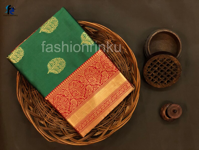 Traditional Designer Bollywood Style Bridal Saree Green pure banarasi silk sari Banarasi Soft Silk Saree Indian Wedding Saree for Women