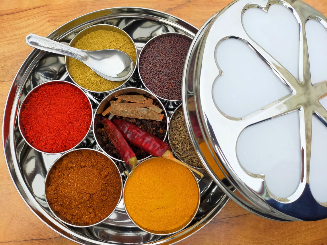 Indian Spice Box With Spices Foodie Gift Organic Spices Etsy