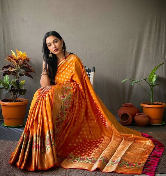 Buy Methi Yellow Saree South Indian Saree Designer Saree Online in India -  Etsy