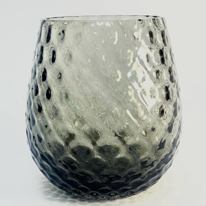 Pineapple Skin Textured Stemless Wine Glass- Raspberry
