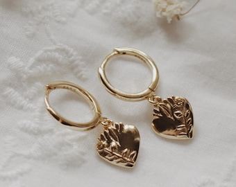 18K Gold Vermeil Over Sterling Dainty St. Joseph Hoop Earrings | Catholic Gift
