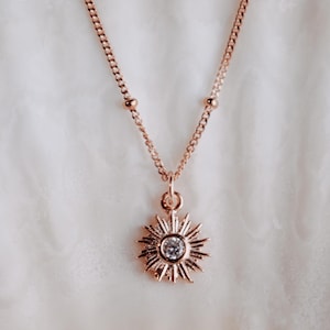 18K Rose Gold Vermeil Over Sterling Monstrance Necklace | Eucharist Necklace | Catholic Gift