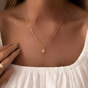 18K Gold Vermeil Over Sterling Dainty Monstrance Necklace | Eucharist Necklace | Catholic Gift