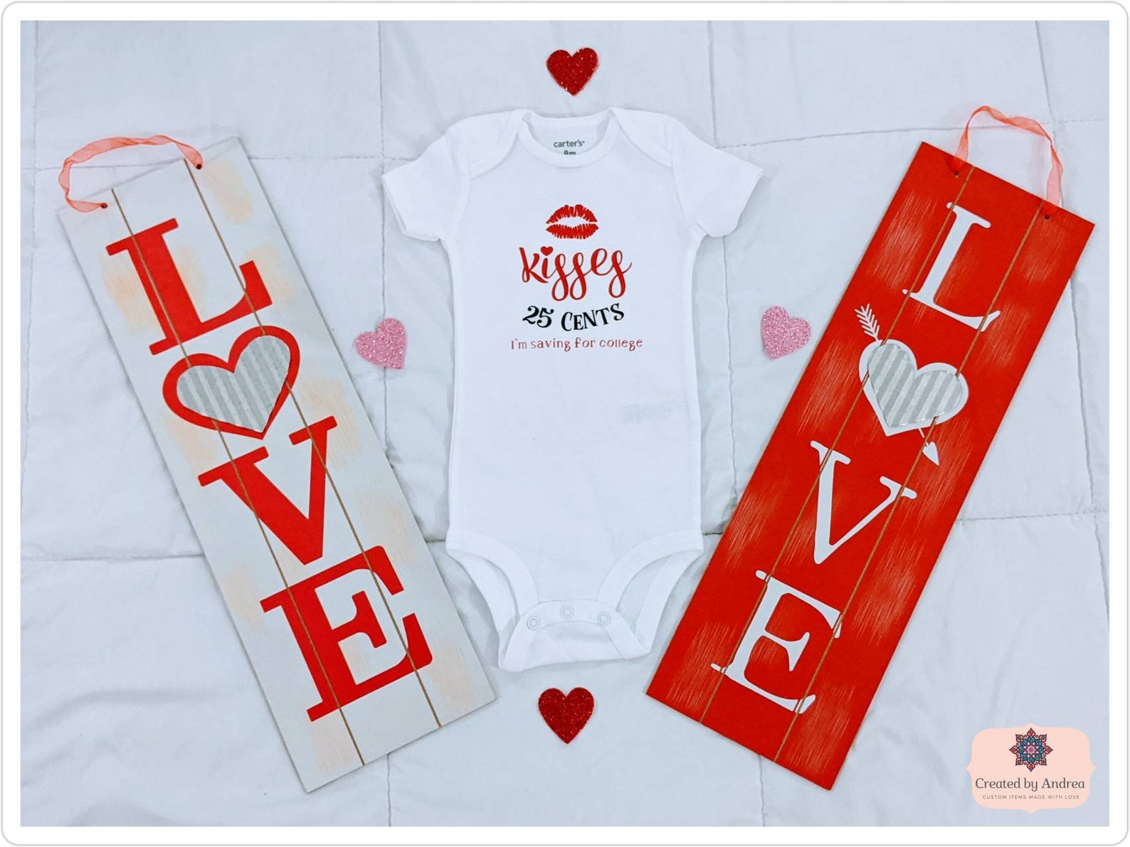 Valentine's Day Baby Onesie Kisses 25 cents Etsy