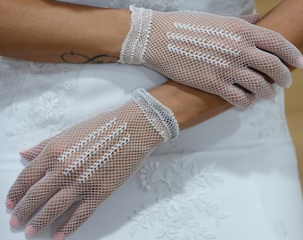 Women Wedding gloves net bridal Evening party